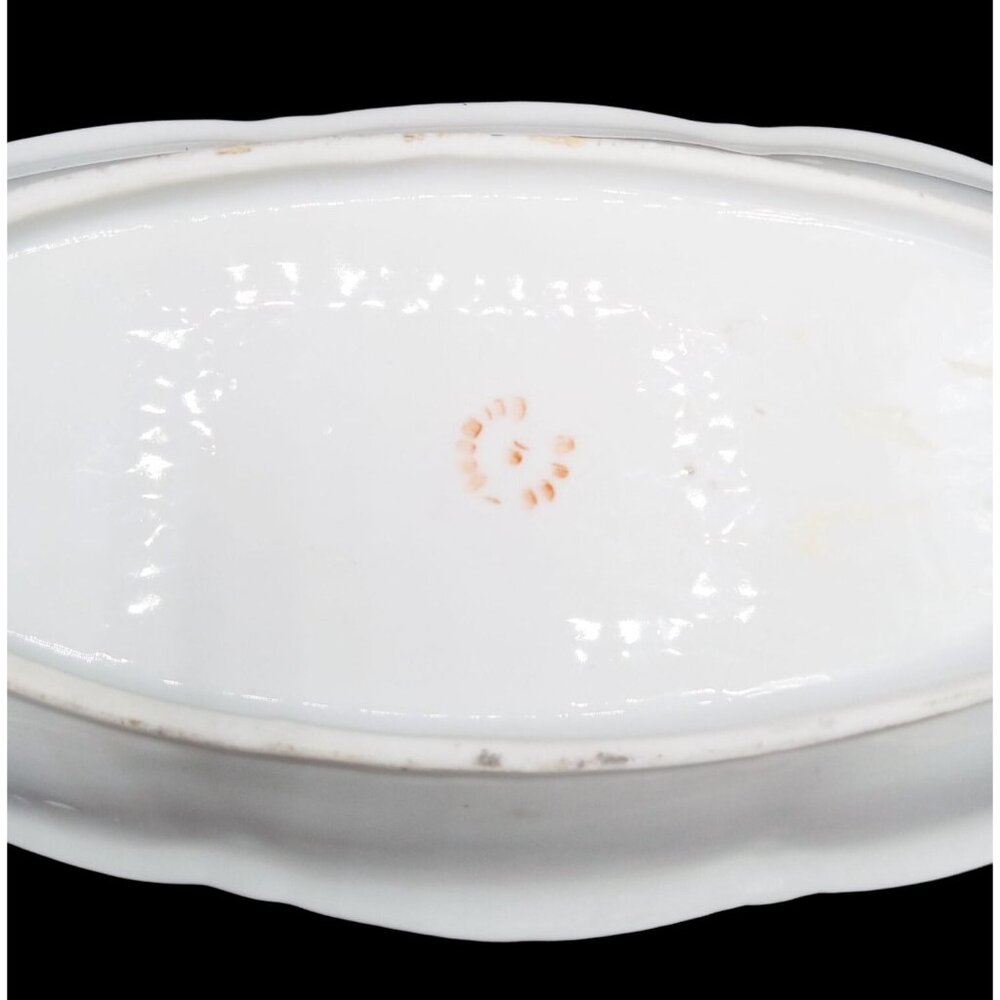 Lusterware Relish Tray Handles Rose Floral Porcelain Dish Vintage German 9.5" - Picture 15 of 15